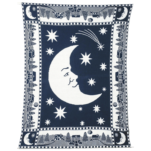 MAN-IN-THE-MOON reversible baby blanket & wall hanging