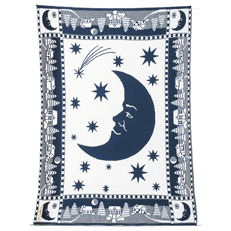 MAN-IN-THE-MOON reversible baby blanket & wall hanging