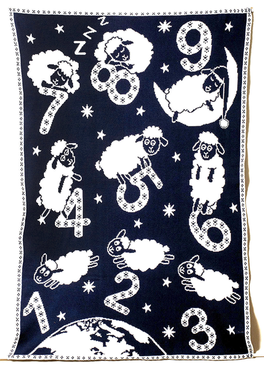 COUNTING SHEEP reversible baby blanket & wall hanging