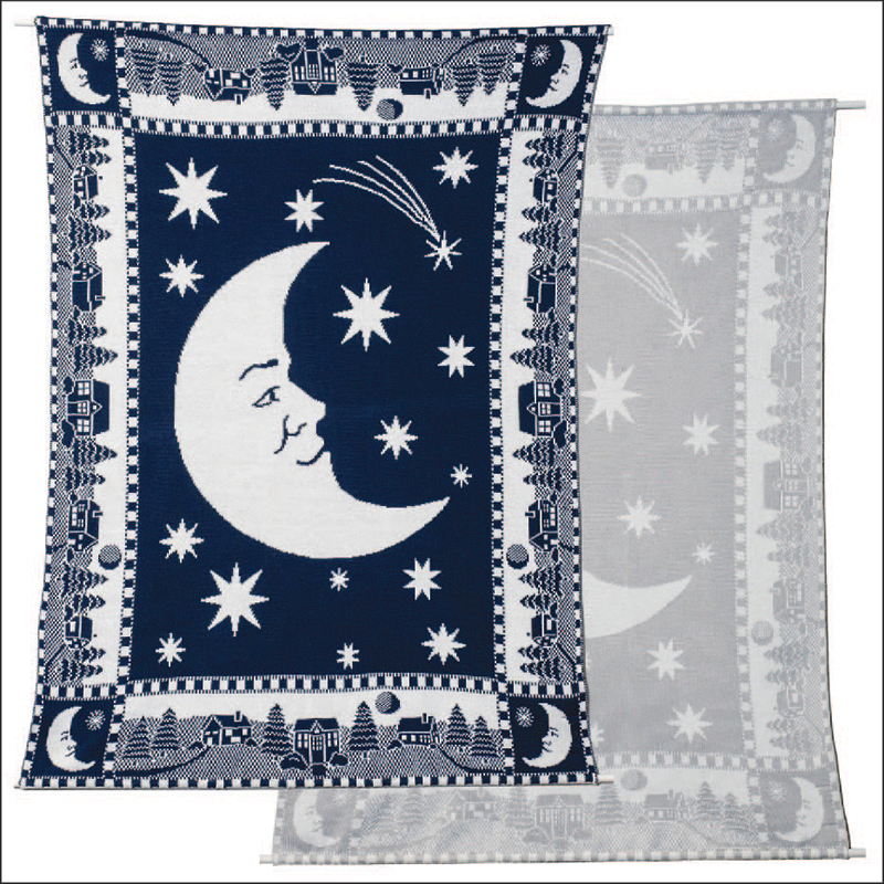 MAN-IN-THE-MOON reversible baby blanket & wall hanging