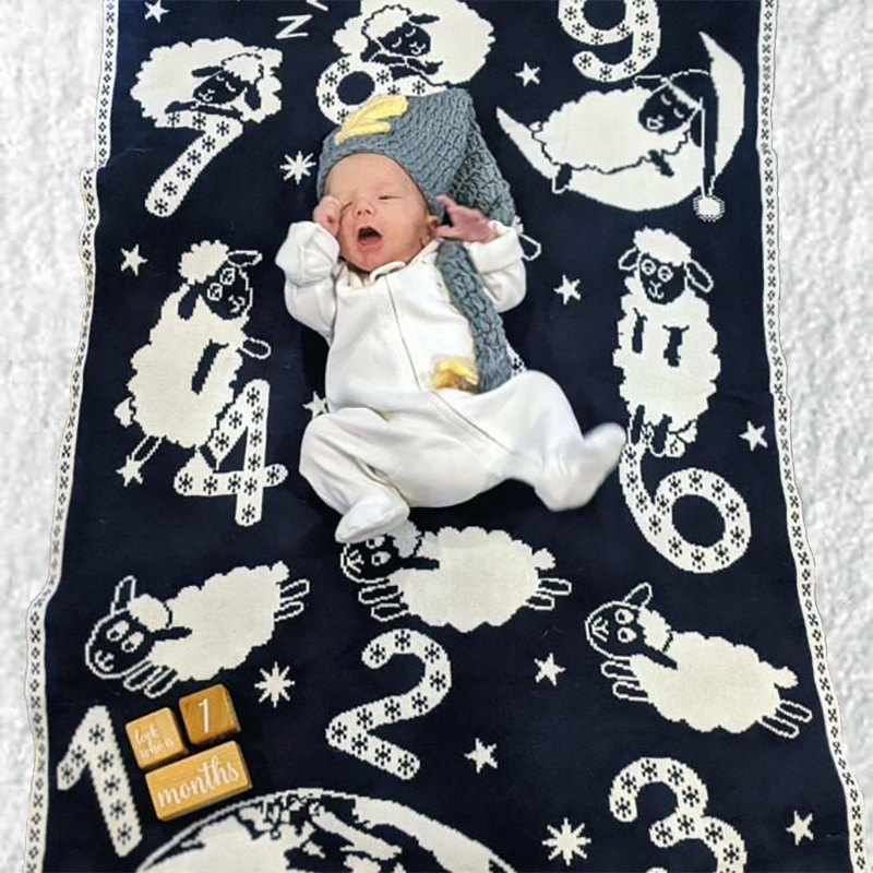 COUNTING SHEEP reversible baby blanket & wall hanging