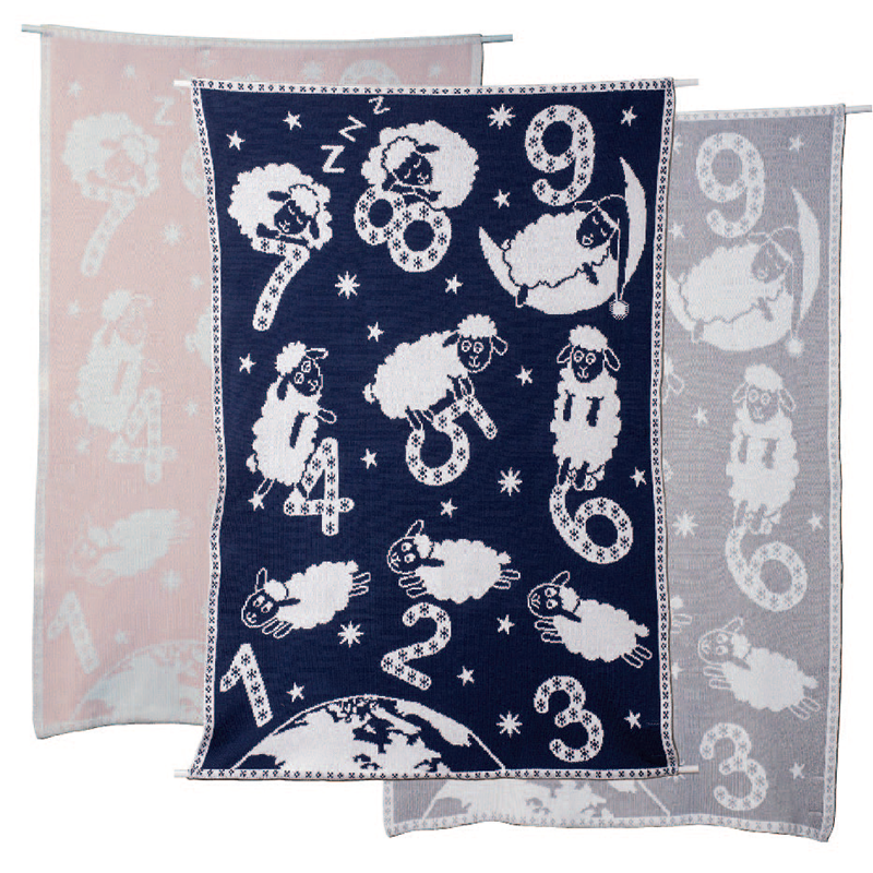 COUNTING SHEEP reversible baby blanket & wall hanging